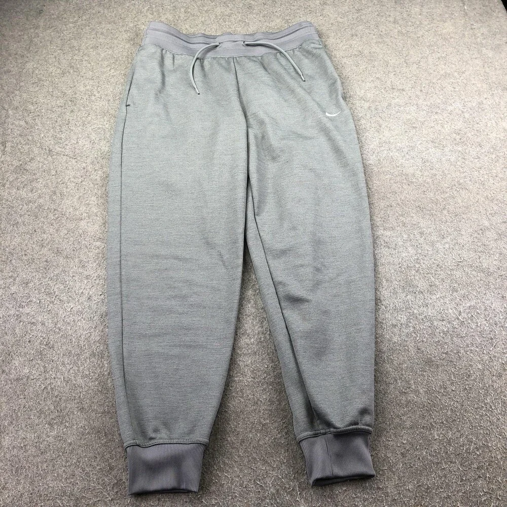Nike Sweatpants Mens Medium Gray Therma-FIT Fleece Joggers Elastic Waist Pockets